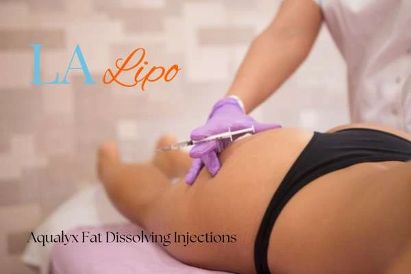 Woman having fat dissolving injections Biggleswade on thighs
