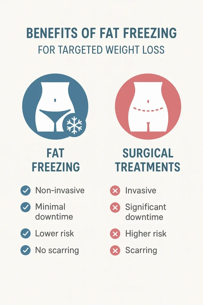 graphic showing the benefits of fat freezing Biggleswade