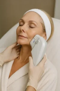 Woman receiving HIFU non surgical facelift treatment Biggleswade