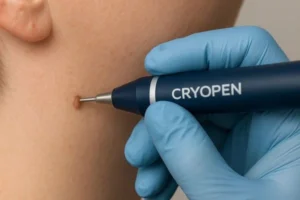 Person receiving skin tag removal Biggleswade